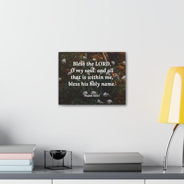 Bless The LORD Psalm 103:1 - Wrapped Canvas Print Blue Elephant Size: 61cm H x 76cm W on Productcaster.