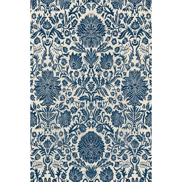 Baroque Tapestry In Navy I by Vision Studio - Wrapped Canvas Print Mercer41 Size: 122cm H x 81cm W on Productcaster.