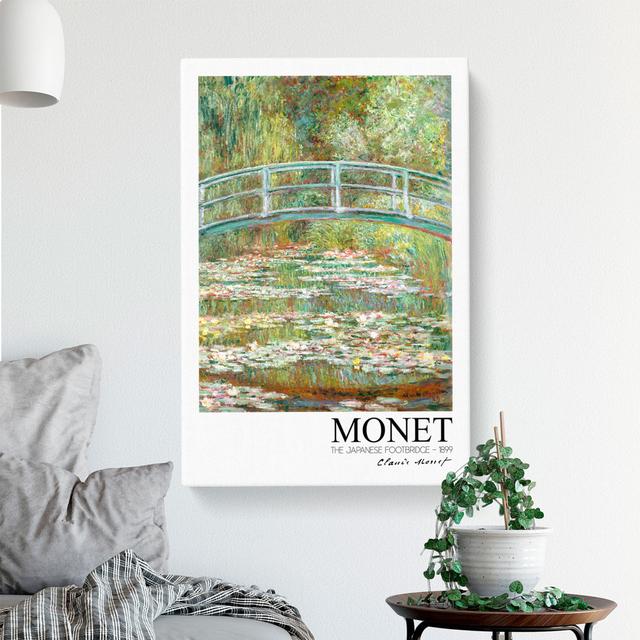 Japanese Footbridge with Border by Claude Monet - Wrapped Canvas Painting East Urban Home Size: 50cm H x 35cm W x 3cm D on Productcaster.