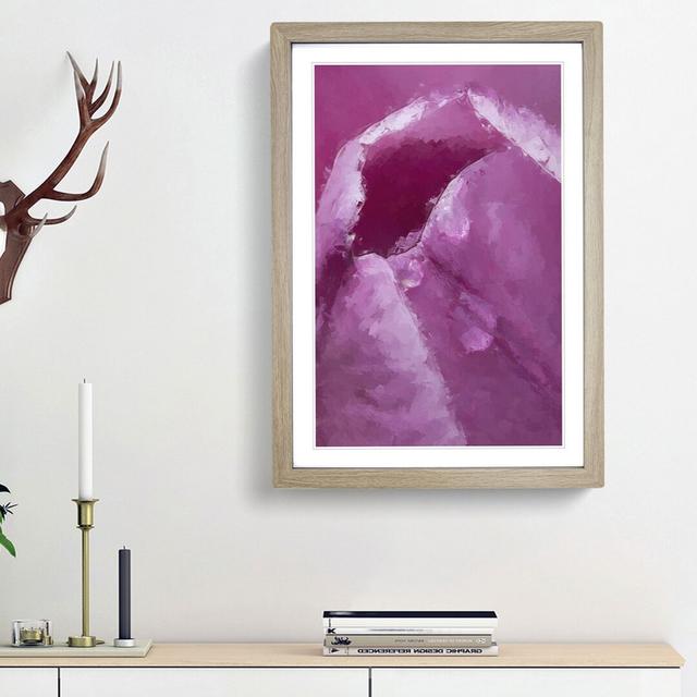 Petals of a Pink Tulip - Picture Frame Graphic Art Print East Urban Home Format: Oak Framed, Size: 65cm H x 48cm W x 2cm D on Productcaster.