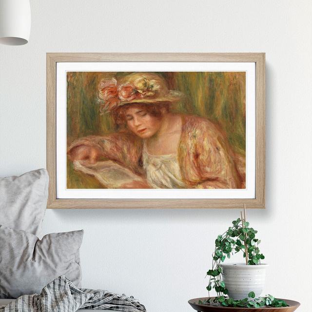 Andree in a Hat by Pierre-Auguste Renoir - Picture Frame Painting East Urban Home Frame Option: Oak, Size: 36cm H x 48cm W x 2cm D on Productcaster.