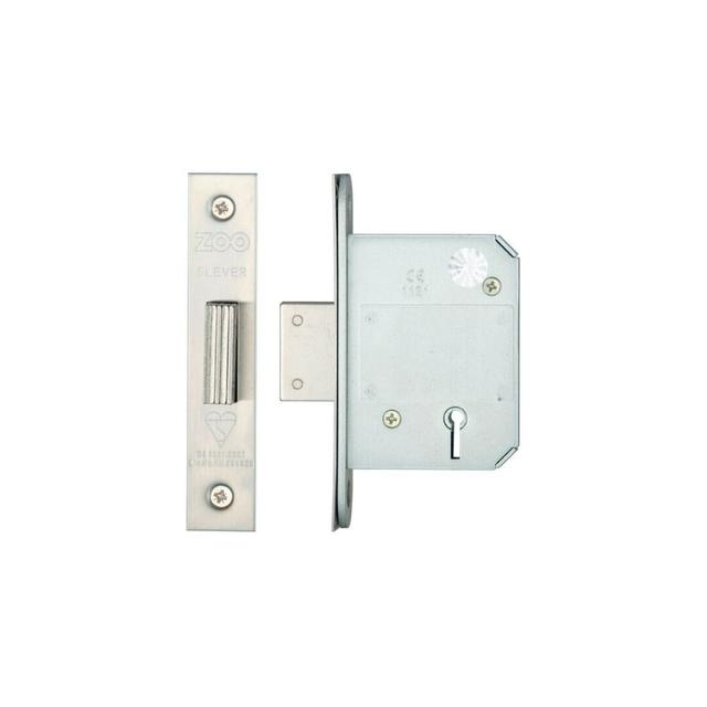 British Standard 5 Lever Deadlock Zoo Hardware Finish: Satin Stainless on Productcaster.