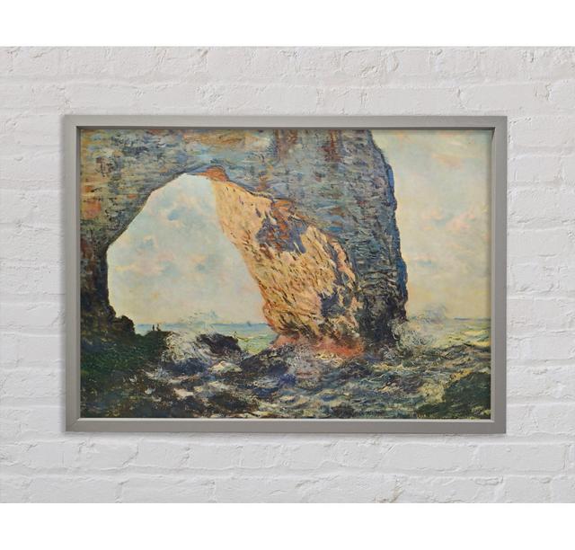 Monet Die felsigen Klippen von Etretat La Porte Man 1 - Einzelbildrahmen Kunstdrucke auf Leinwand Rosalind Wheeler Größe: 59,7 cm H x 84,1 cm B x 3,3 on Productcaster.