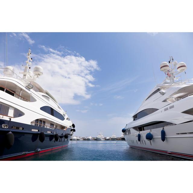 Two Big Yachts In Marina by PetrePlesea - No Frame Art Prints on Canvas Breakwater Bay Size: 81cm H x 122cm W on Productcaster.