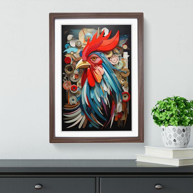 Rooster Dadaism No.2 - Single Picture Frame Print on Wood Brambly Cottage Frame Colour: Walnut , Size: 34cm H x 25cm W x 2cm D on Productcaster.