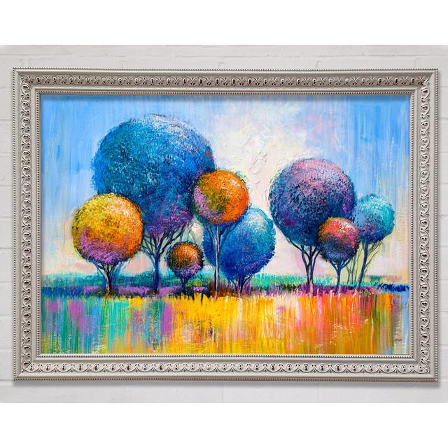 Circular Trees In The Meadow Framed Print Bright Star Size: 42cm H x 59.7cm W x 3cm D on Productcaster.