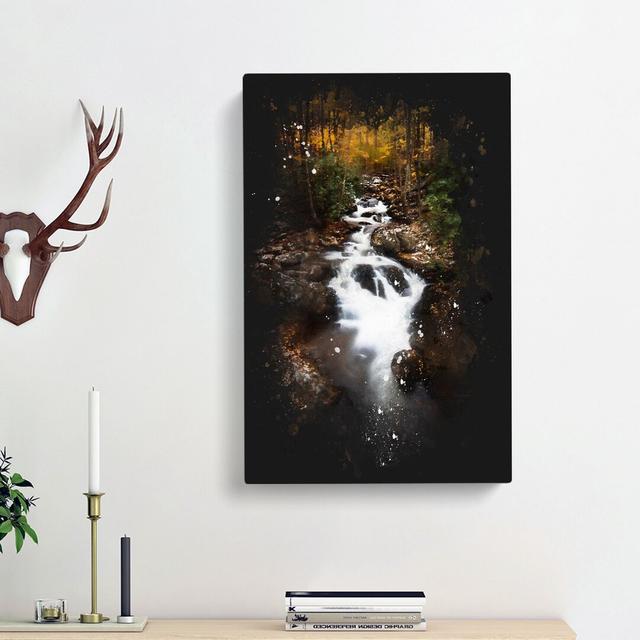 Woodland Stream - Wrapped Canvas Painting Print East Urban Home Size: 50cm H x 35cm W x 3cm D on Productcaster.