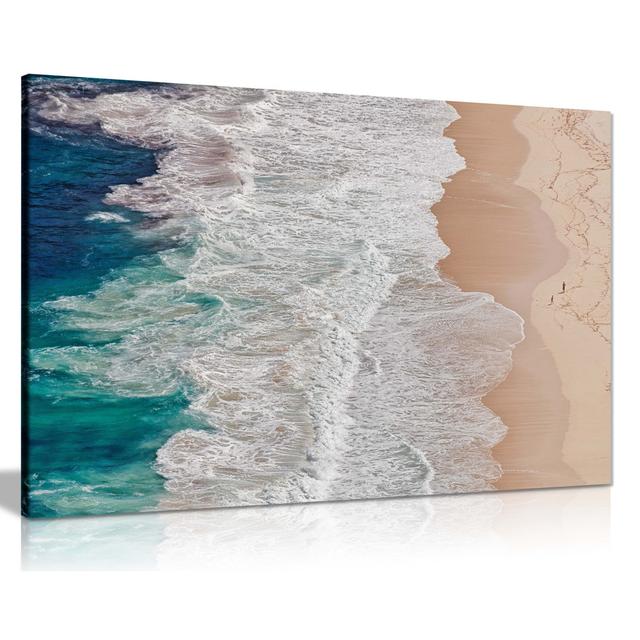 Blue Ocean Shoreline Aerial View Seascape Artistic - Wrapped Canvas Art Prints iCanvas Size: 61cm H x 41cm W on Productcaster.