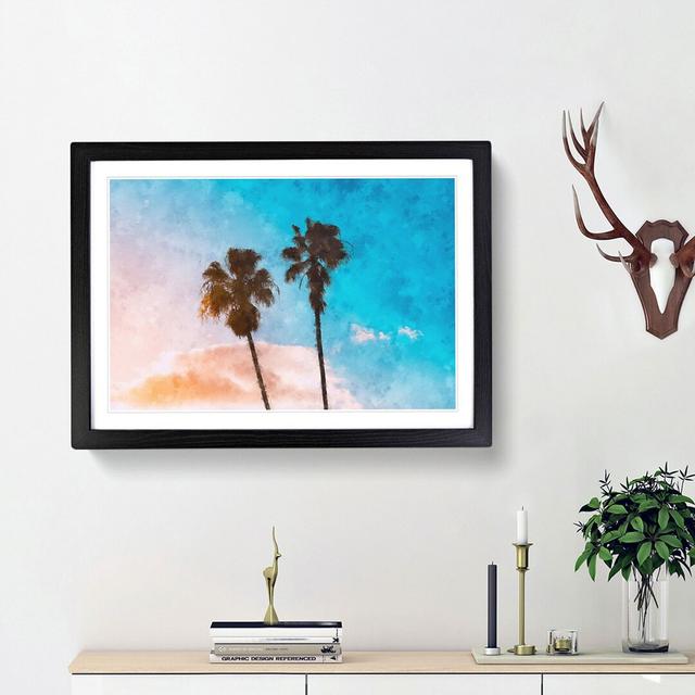 'Los Angeles Palm Trees' - Picture Frame Graphic Art Print East Urban Home Size: 62cm H x 87cm W x 2cm D, Frame Option: Black Framed on Productcaster.