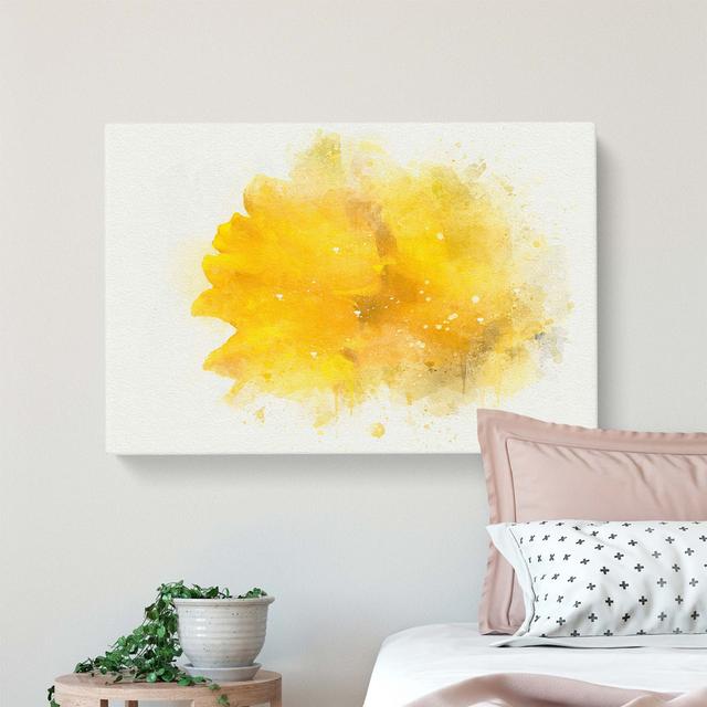 Sole Yellow Daffodil In Abstract - Wrapped Canvas Print Longshore Tides Size: 50 cm H x 76 cm W on Productcaster.