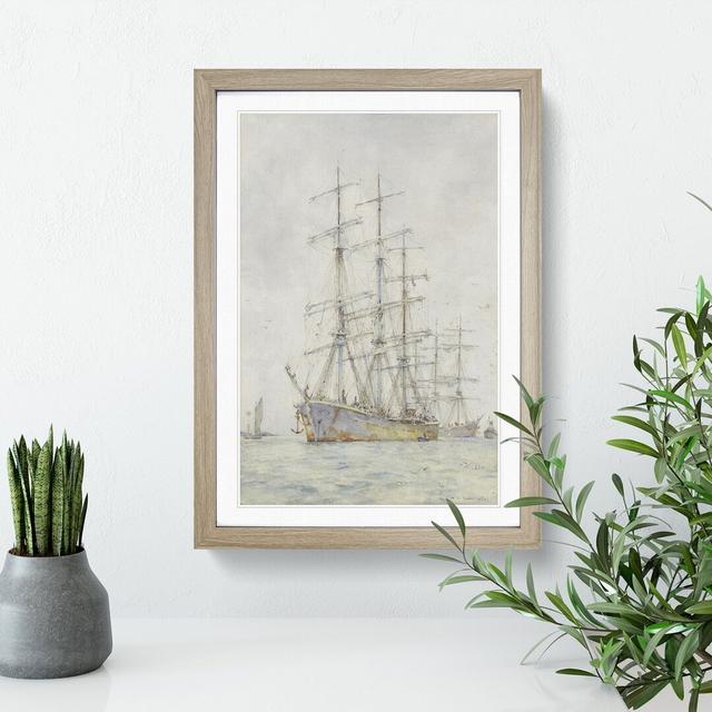 Windjammer Ship Vol.6 by Henry Scott Tuke - Picture Frame Painting East Urban Home Size: 36cm H x 27cm W x 2cm D, Frame Option: Oak Framed on Productcaster.