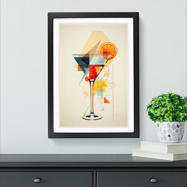 Cocktail Geometric - Single Picture Frame Print on Wood Marlow Home Co. Format: Black, Size: 46cm H x 34cm W x 2cm D on Productcaster.