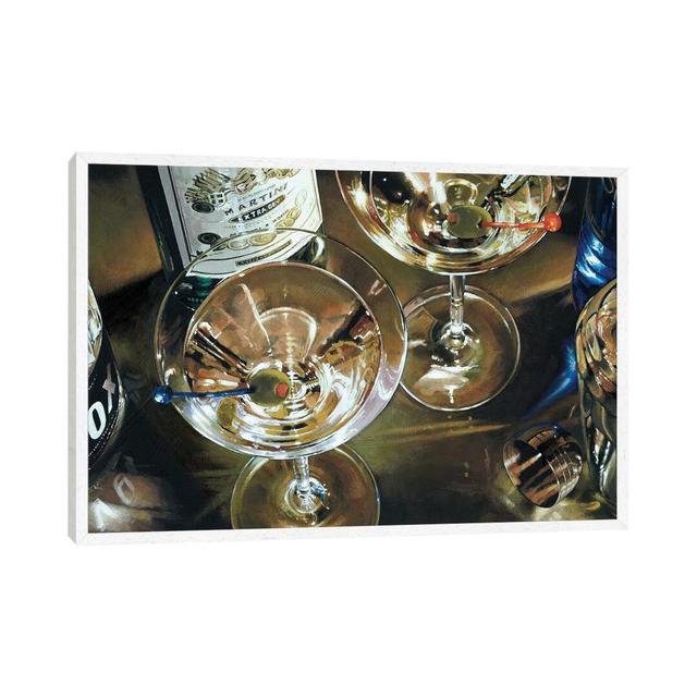 Martini Bar by Stefano Ferreri - Print on Canvas 17 Stories Format: White Framed, Size: 45.72cm H x 66.04cm W x 3.81cm D on Productcaster.