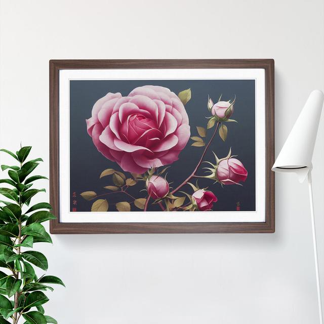 XH1022-6805X Passionate Rose Flowers - Picture Frame Print Rosalind Wheeler Size: 46cm H x 64cm W x 2cm D, Frame Colour: Brown on Productcaster.