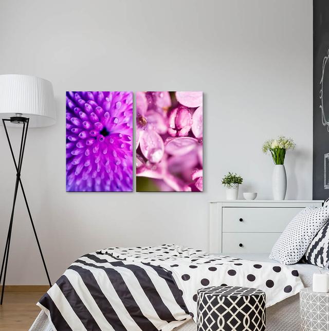 2-tlg. Leinwandbilder-Set - Fotografie „Flowers Violet Spring Soft Harmonious Pink” East Urban Home on Productcaster.