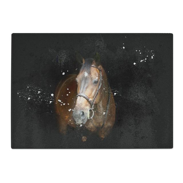 Tempered Glass Brown Horse in the Shadows Chopping Board East Urban Home Size: 20 cm x 28.5 cm on Productcaster.