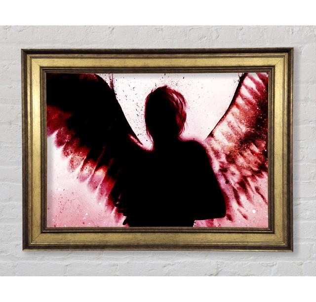 Angels In The Night On Black - Print Bright Star Colour: Red, Size: 42cm H x 59.7cm W x 8cm D on Productcaster.