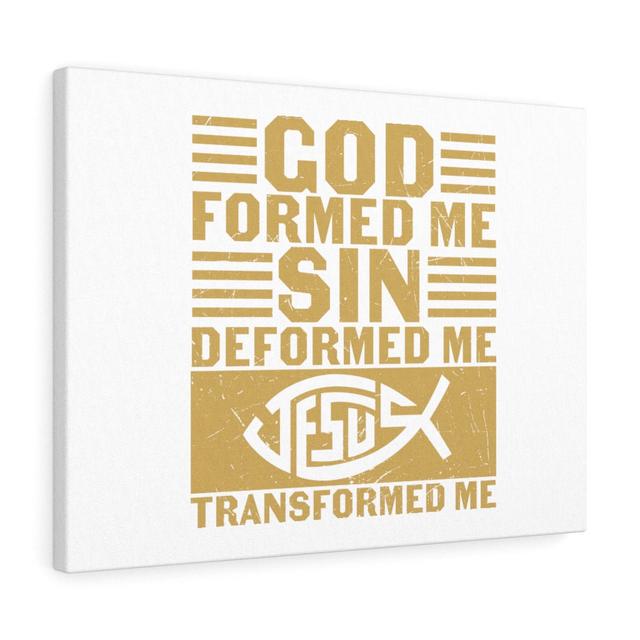 God Formed Me - Wrapped Canvas Print Blue Elephant Size: 28cm H x 36cm W on Productcaster.