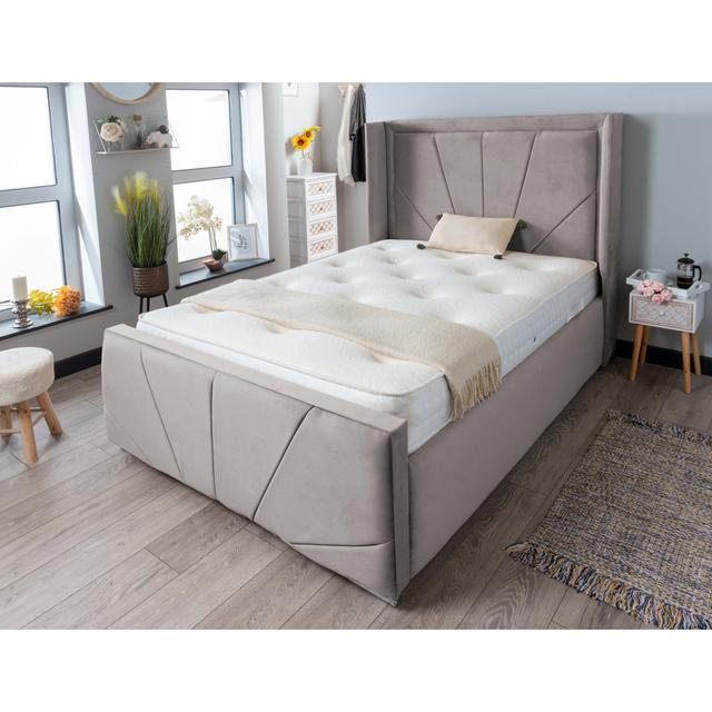 Amany Upholstered Ottoman Storage Bed Canora Grey Colour: Silver, Size: Kingsize (5') on Productcaster.