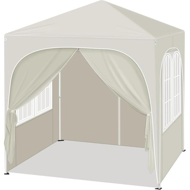 Gazebo, folding gazebo 2 x 2m, with 4 side walls, party tent water-repellent UV protection 50+, height-adjustable garden gazebo, with carrying bag, fo on Productcaster.