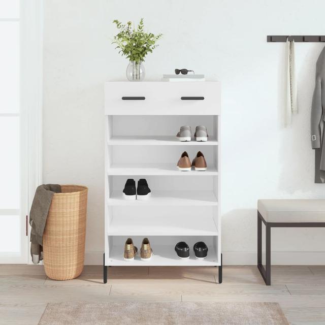 Manoah 10 Pair Shoe Storage Cabinet 17 Stories Finish: White on Productcaster.