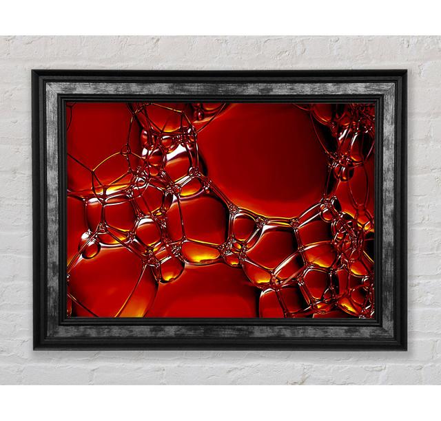 Burnt Orange Bubbles Framed Print Ivy Bronx Size: 59.7cm H x 84.1cm W x 8cm D, Format: AntiqueSilver Framed Paper on Productcaster.