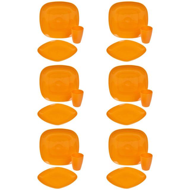 Quintonia 18 Piece Dinnerware Set - Service for 6 (Set of 18) 17 Stories Colour: Orange on Productcaster.