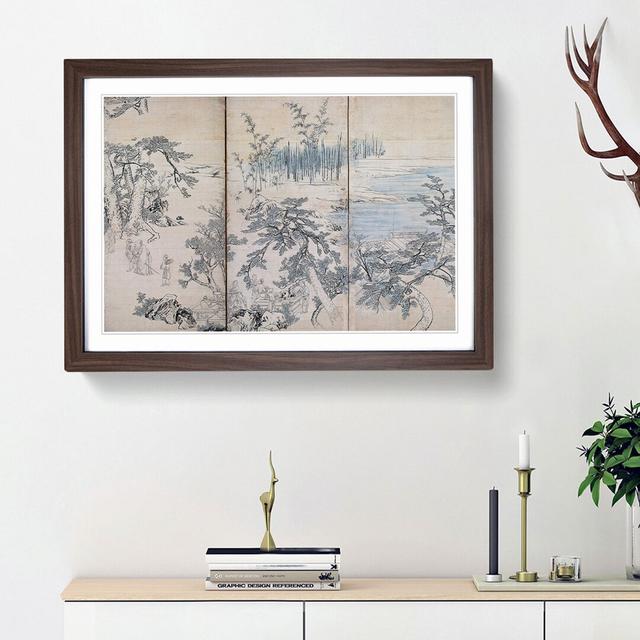 Gathering in an Orchid Pavilion by Maruyama Okyo - Picture Frame Graphic Art Print East Urban Home Frame Option: Walnut Framed, Size: 62cm H x 87cm W on Productcaster.