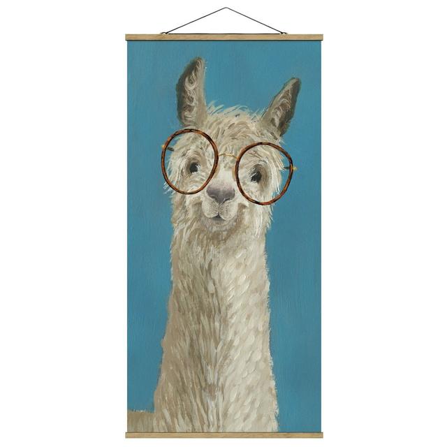 Llama With Glasses I - Graphic Art Print Maturi Size: 100cm H x 50cm W x 0.3cm D on Productcaster.