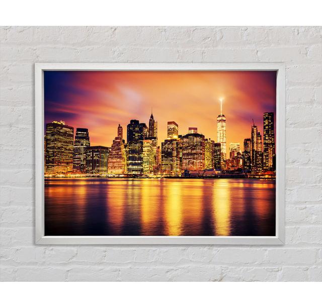 Stunning Skies Over The Hudson River - Single Picture Frame Art Prints on Canvas Bright Star Size: 84.1cm H x 118.9cm W x 3.3cm D on Productcaster.