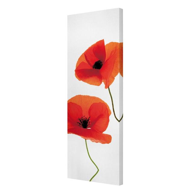 Charming Poppies - Wrapped Canvas Graphic Art Print East Urban Home Size: 180cm L x 60cm W on Productcaster.