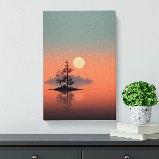 Lake Minimalism Art No.2 - No Frame Art Prints Marlow Home Co. Size: 50cm H x 35cm W x 3cm D on Productcaster.