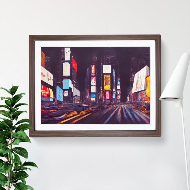 Modern Times Square Art Vol.7 - Picture Frame Graphic Art 17 Stories Frame Colour: Walnut, Size: 25cm H x 34cm W x 2cm D on Productcaster.