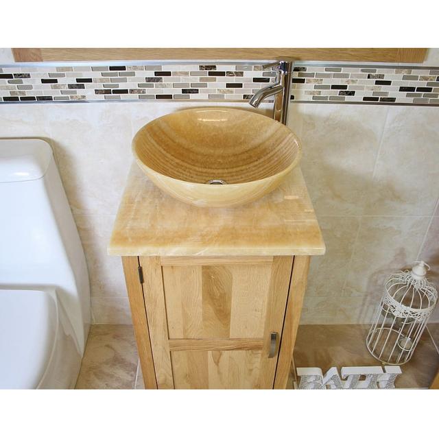 Nancy 500mm Single Bathroom Vanity with Vessel St1 Basin Belfry Bathroom Sink Finish: Golden Onyx on Productcaster.