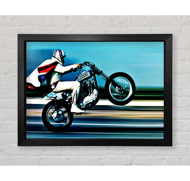 Evel Knievel Wheelie Colour - Single Picture Frame Art Prints Ebern Designs Size: 42cm H x 59.7cm W x 3.4cm D on Productcaster.