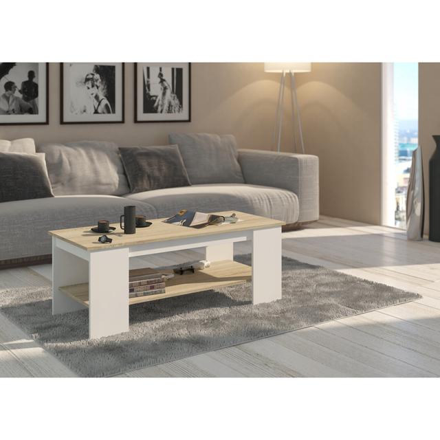 Romed Coffee Table with Storage 17 Stories Table Top Colour: Beige, Table Base Colour: Highgloss sand grey on Productcaster.