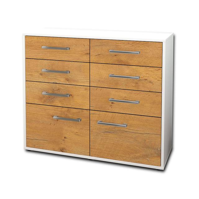 Beatie sideboard, free -standing/metal handles, size: 79x92x35cm Brayden Studio Colour: Oak/White on Productcaster.