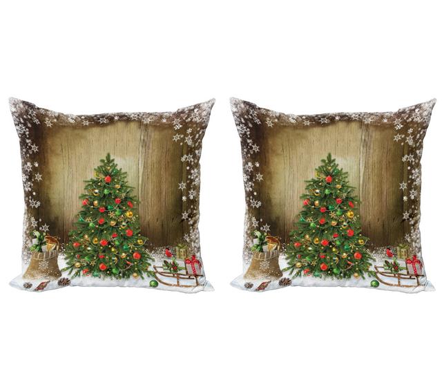 Pillow Cushion Cover, Pine Tree Presents, Multicolor (Set of 2) Die Saisontruhe Größe: 50 cm H x 50 cm B on Productcaster.