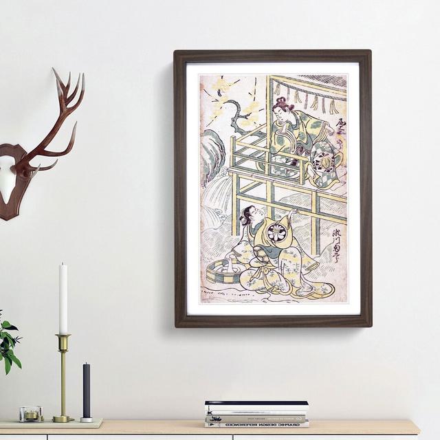 Scene from a Drama by Torii Kiyonobu - Picture Frame Painting Print East Urban Home Frame Option: Walnut Framed, Size: 36cm H x 27cm W x 2cm D on Productcaster.