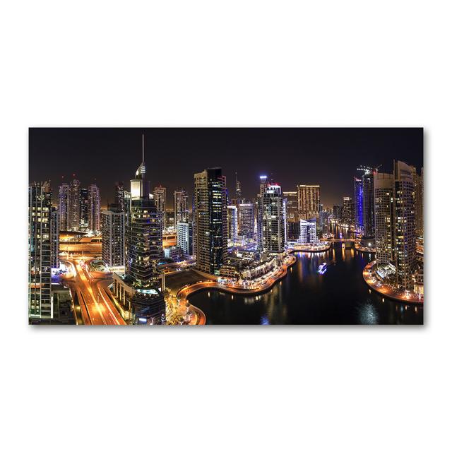 Marina in Dubai - Ungerahmte Kunstdrucke auf Leinwand Ebern Designs on Productcaster.