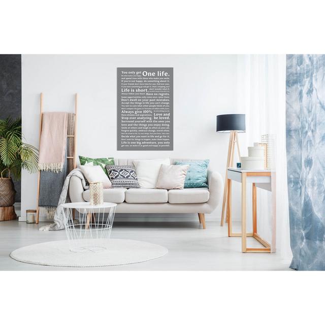 Life Manifesto Grey Quote Canvas Wall Art Picture Print Home Decor Maturi Size: 61cm H x 41cm W on Productcaster.