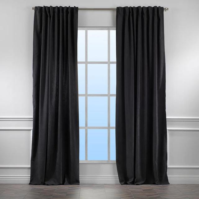 Extra Long & Extra Wide Decorative Curtain Single Panel Lilijan Home & Curtain Panel Size: 140cm W x 265cm L, Colour: Black on Productcaster.