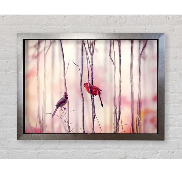 Winter Birds Framed Print Ophelia & Co. Size: 100cm H x 141.4cm W x 3.4cm D, Format: Silver Framed Paper on Productcaster.