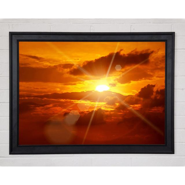 Sun Blaze Clouds - Single Picture Frame Art Prints Brayden Studio Format: Matte Black Framed Paper, Size: 42cm H x 59.7cm W x 1.5cm D on Productcaster.