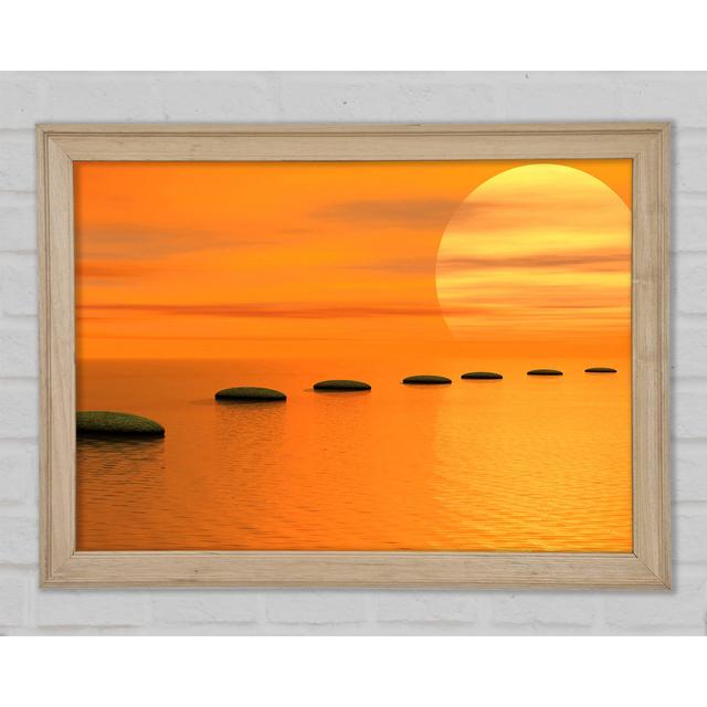 Pebbles To The Tranquil Sun Framed Print Highland Dunes Size: 21cm H x 29.7cm W x 1.5cm D on Productcaster.