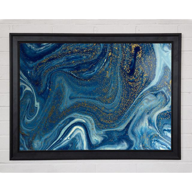 Blue Glitter Flow Framed Print Canora Grey Size: 59.7cm H x 84.1cm W x 1.5cm D on Productcaster.