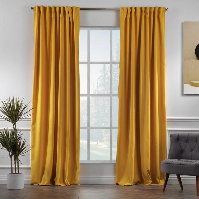 Extra Long & Extra Wide Decorative Curtain Single Panel Lilijan Home & Curtain Panel Size: 280cm W x 145cm L, Colour: Mustard Yellow on Productcaster.