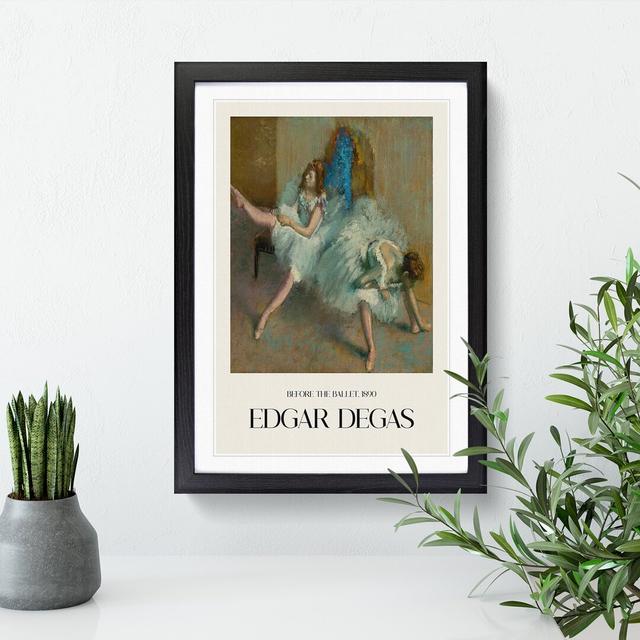 Before the Ballet by Edgar Degas - Picture Frame Graphic Art East Urban Home Frame Option: Black Framed, Size: 65cm H x 48cm W x 2cm D on Productcaster.