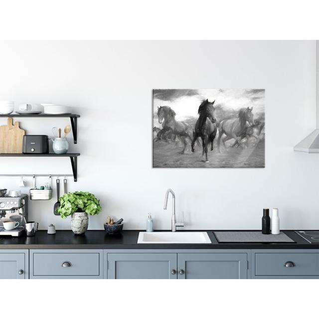 Western Horses - Unframed Photograph on Glass Gracie Oaks Size: 60cm H x 80cm W x 0.4cm D on Productcaster.