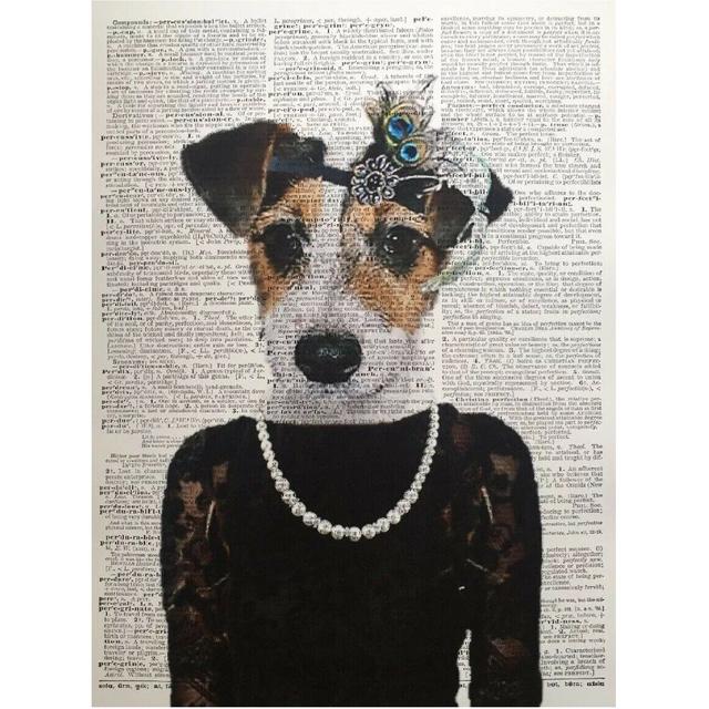 A3 Jack Russell Vintage Dictionary Print - Humanised Dog Wall Art - Female Girl Dog Print Maturi on Productcaster.